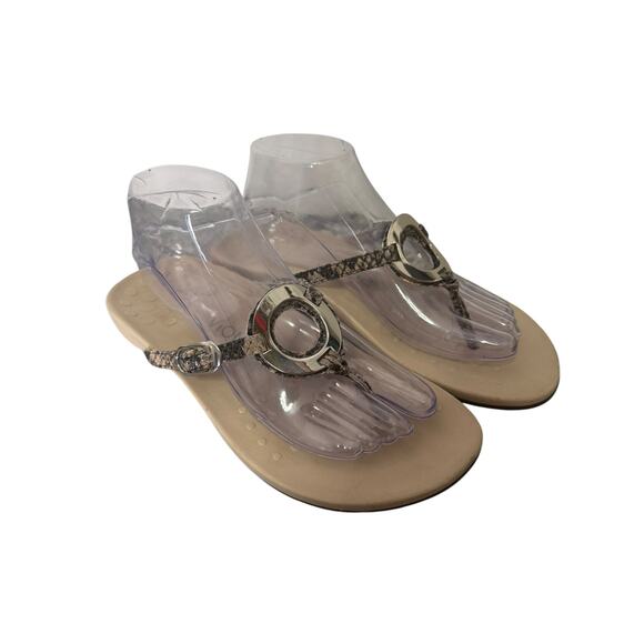 Vionic Women's Rest Karina Snakeskin Print Thong Sandals Supportive US Size 8 - Picture 1 of 7